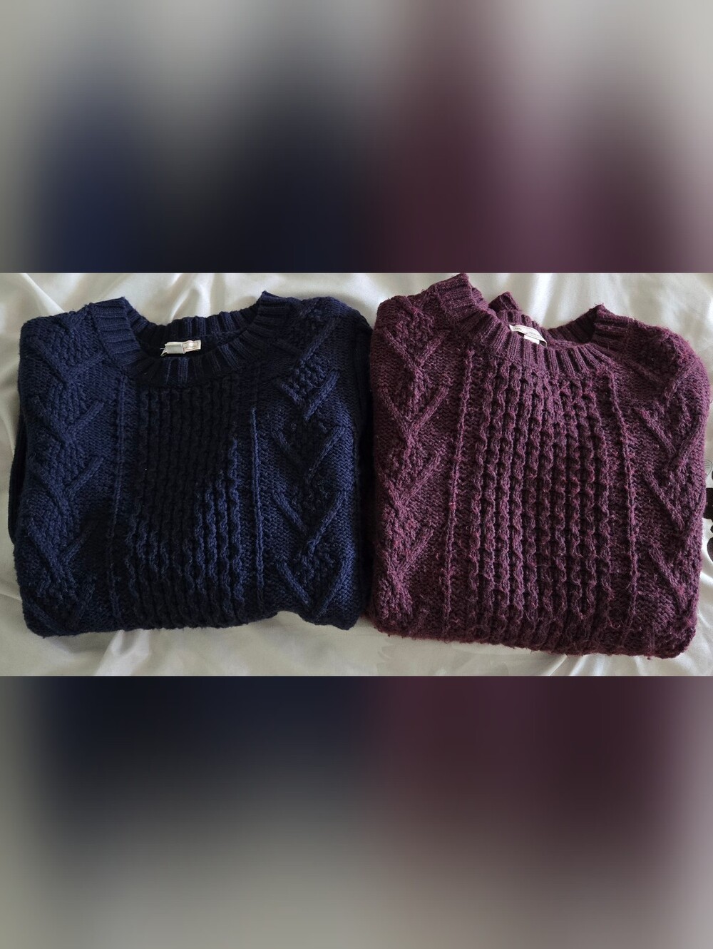 2-Pack Gap XS Cable Knit Maroon & Navy Sweaters